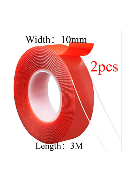 Choice3 10X3M-2pcs 2pc Ultra Thin Transparent Red Film Double Sided Tape With...