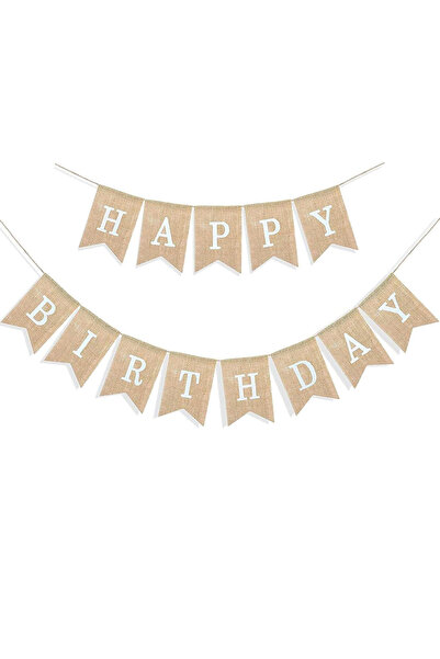 Choice8 5 Vintage Wedding Hessian banner Burlap Bunting Banner for Birthday P...