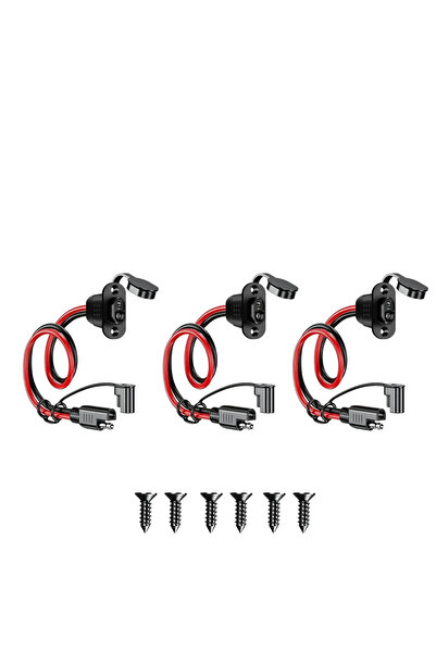 Choice3 3 قطع من أسلاك التوصيل السريع SAE، كابل محول SAE 12AWG من قابس ذكر إل...