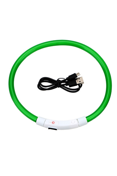 choice2 Green Led Light Dog Collar Detachable Glowing USB Charging Luminous L...