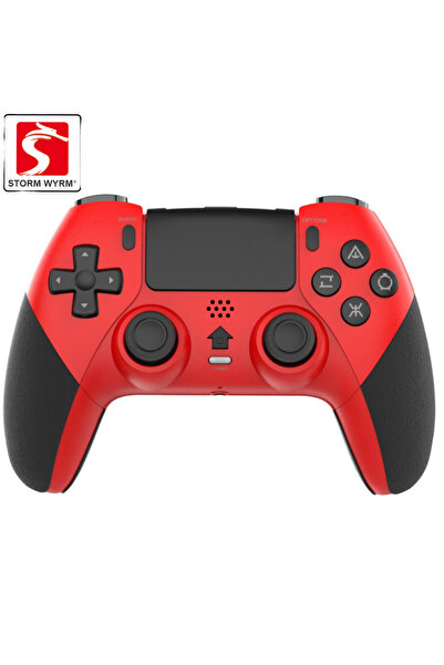 choice2 وحدة تحكم ألعاب لاسلكية STORM WYRM حمراء لجهاز PS4 مع مستشعر اهتزاز آ...