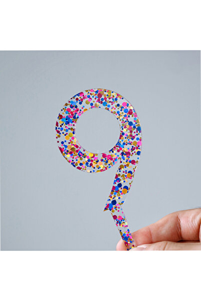 Choice4 Length 16cm 6.29in Acrylic 9 3.4 inch Acrylic Number Cake Topper Colo...