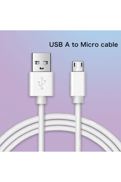 Choice كابل شحن USB-A إلى Micro أبيض بطول 3 أمتار، قطعة واحدة، متوافق مع أجهز...