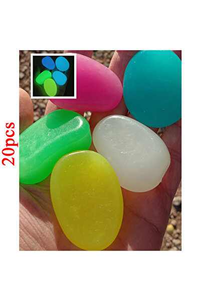 Choice3 Mixed Color 20pcs/bag Glow in the Dark Garden Pebbles Lawn Garden Sto...