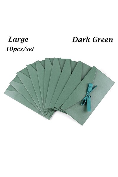 choice2 Dark Green-Large 10 Pcs/set Envelope Pearlescent Paper Bow Thicken Ri...