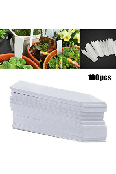 Choice1 100 قطعة من ملصقات نباتات الحدائق البيضاء، بلاستيكية مقاومة للماء، لت...