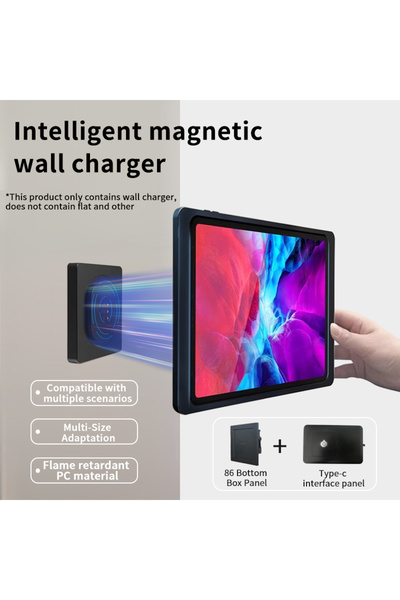 Choice شاحن لاسلكي للأجهزة اللوحية يُثبت على الحائط بمنفذ USB-C، حامل مغناطيس...