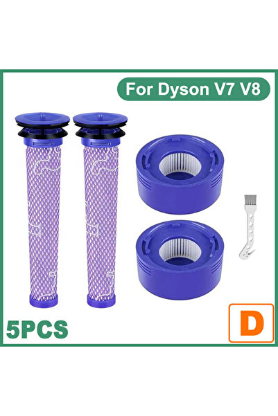 Choice3 ٥ قطع من فلاتر HEPA لروبوت التنظيف دايسون V8 وV7، قطع غيار، فلتر أمام...