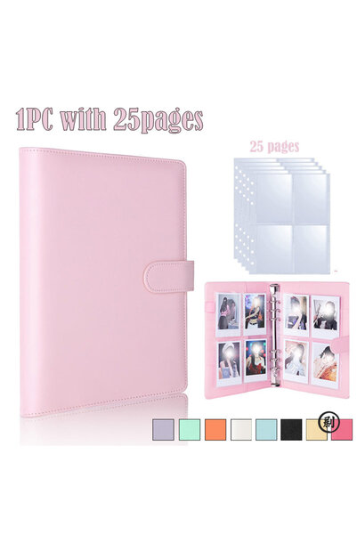 Choice Pink with 25 pages A5 Kpop Photard Binder with 25 pages 4-Pket Card Co...