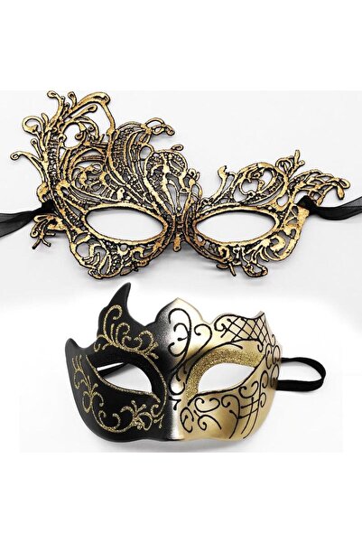 Choice7 طقم قناع تنكري أنيق من دانتيل الأسود، مثالي للأزواج، لحفلات البندقية ...