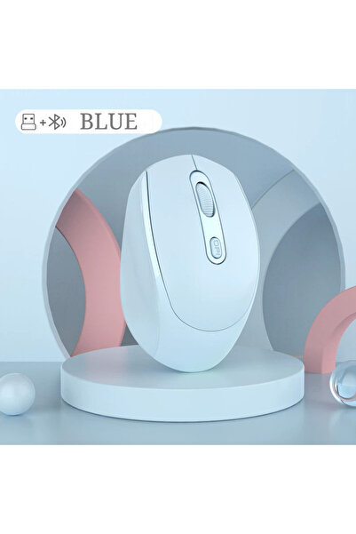 Choice ماوس لاسلكي جديد أزرق M107 بتقنية بلوتوث 2.4 جيجا هرتز، شحن صامت، تصمي...