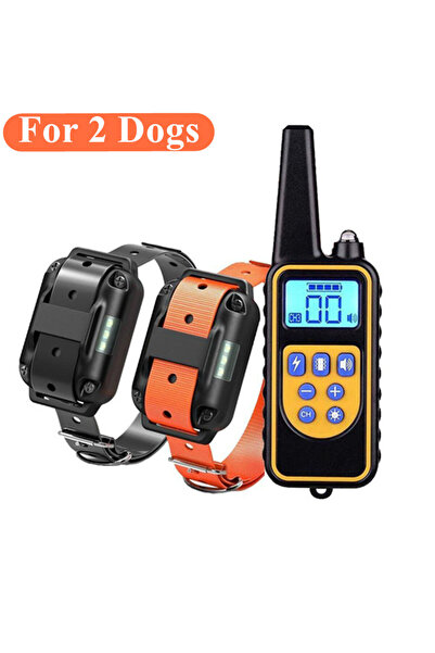 Choice EU Plug black and orange 800m Electric Dog Training Collar Waterproof ...