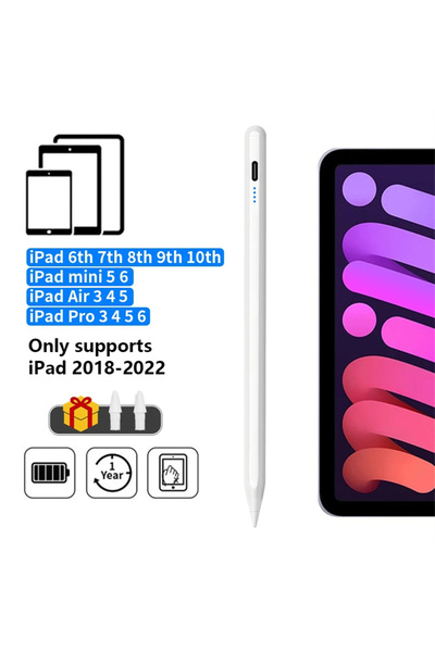 Choice قلم أبيض مزود بخاصية الشحن اللاسلكي ورفض لمس راحة اليد، متوافق مع iPad...