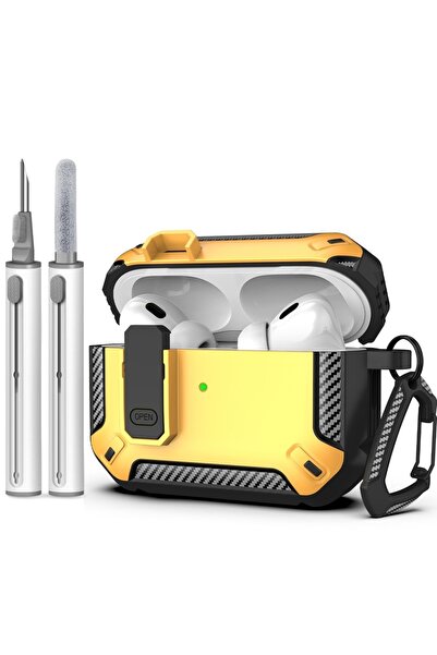 Choice3 جراب سماعات أذن AirPods Pro 3 أصفر اللون، مقاوم للصدمات، غطاء صلب يوف...