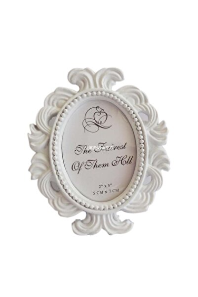 Choice1 إطار صور أبيض مزين بالزهور، إطار صور بيضاوي، حامل صور باروكي صغير، إط...