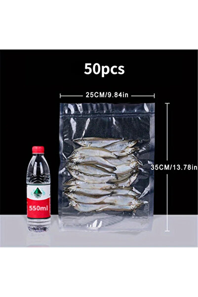 Choice5 50 كيسًا لتغليف الطعام بالتفريغ الهوائي، مقاس 25×35 سم، للاستخدام مرة...