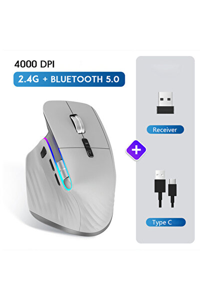 Choice ماوس لاسلكي JOMAA 2.4G بتقنية بلوتوث، رمادي اللون، قابل لإعادة الشحن، ...
