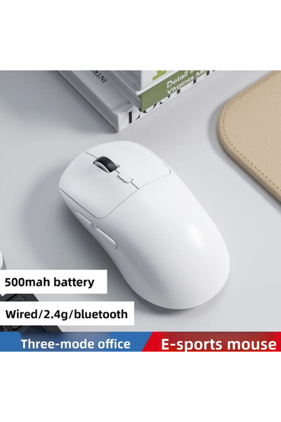 Choice3 ماوس ألعاب لاسلكي أبيض، وزن 55 غرام، دقة 26000 نقطة في البوصة، 6 أزرا...