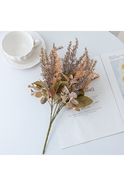 Choice3 باقة زهور لافندر صناعية بلون الكاكي الداكن، زهور قمح صناعية رخيصة، زه...