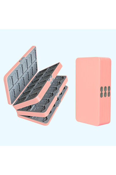 Choice5 صندوق تخزين وردي اللون 72 في 1 مناسب لبطاقات ألعاب Switch 1/2