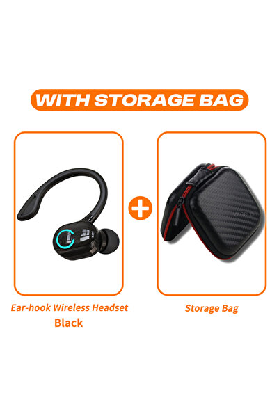 Choice3 سماعات أذن لاسلكية سوداء مع حقيبة ، بتقنية بلوتوث، صوت جهير عالي الدق...
