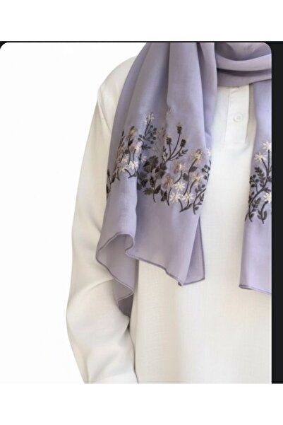 Veil Designer طرحة بوال موف طريز من الطرفين وردو اغصان ببقماش ياباني المقاس :...