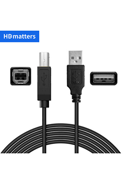 Choice1 كابل طابعة USB أسود بطول 1 متر، USB 2.0 عالي السرعة، من النوع A ذكر إ...