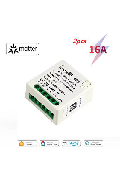 Choice1 قطعتان من مفاتيح Matter الذكية الصغيرة بقدرة 16 أمبير بتقنية الواي فا...