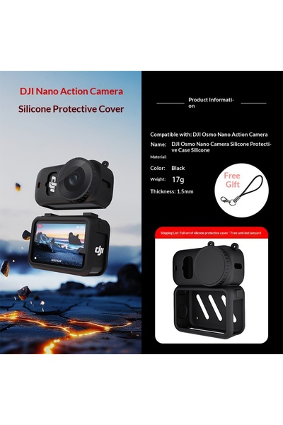Choice5 black color DJI OSMO Nano Full-Body Silicone Cover, Scratch-Resistant...