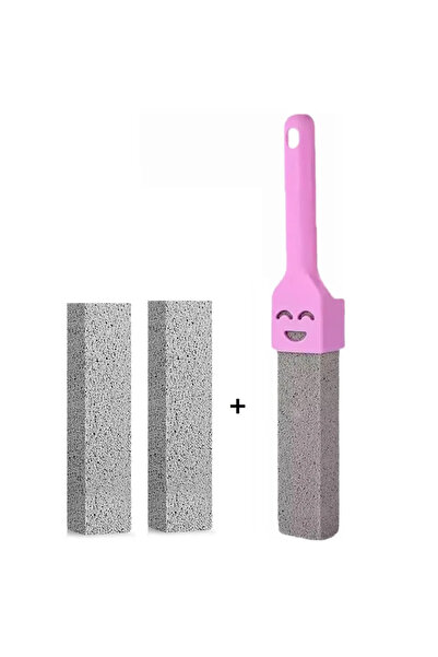 Choice1 فرشاة تنظيف المرحاض PL 1 ذات مقبض واحد وثلاثة أحجار من حجر الخفاف لإز...