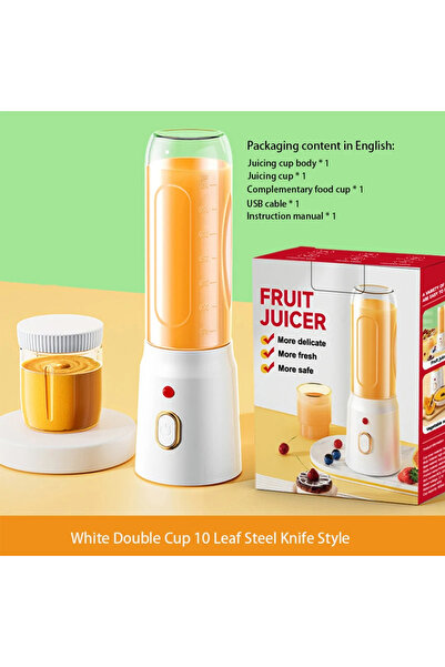 Choice خلاط كهربائي محمول أبيض 500 مل، عصارة لاسلكية قابلة لإعادة الشحن عبر U...