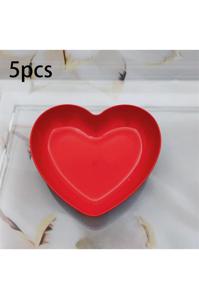 choice2 6 Inches Red 5pcs 1/5/10/20pcs Plastic Heart Shaped Dinner Plate Set ...
