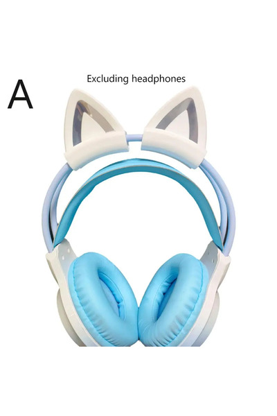 choice2 ملحقات سماعات رأس بيضاء مكونة من قطعتين بتصميم أذن قطة، مناسبة لسماعا...