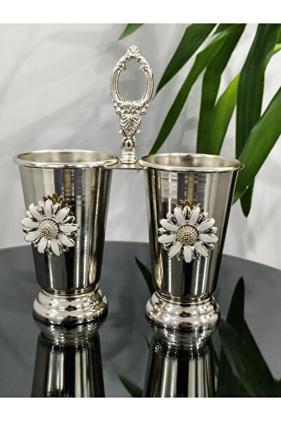 PARILTI HOME COLLECTİON 2-Piece Silver Spoon Holder Luxury Spoon Holder Table...
