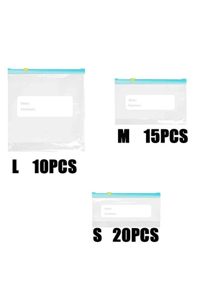 Choice3 أكياس تخزين قابلة لإعادة الاستخدام، 45 قطعة (10/15/20 قطعة)، بأحجام L...