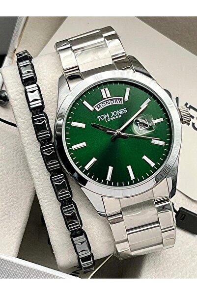 Tom Jones Men's Wristwatch with Day and Date Display Steel Band 5 Atm Water R...