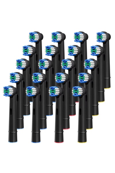 Choice رؤوس فرشاة أسنان بديلة سوداء - 20 قطعة، متوافقة مع فرشاة الأسنان الكهر...