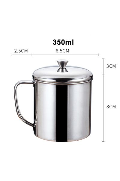Choice4 8cm 350ml 200-1100ml Drinking Mug Handle Design Stainless Steel Water...