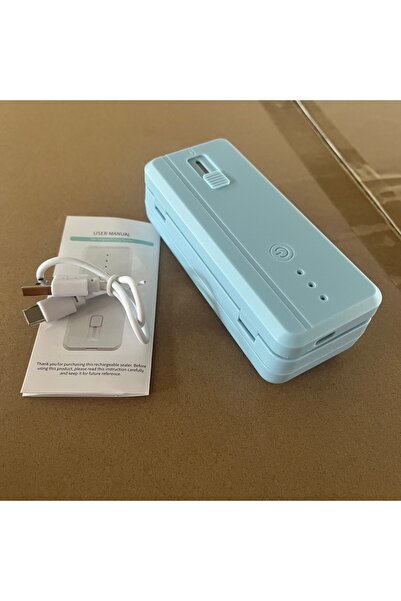 Choice1 آلة إغلاق حقيبة محمولة زرقاء اللون، قابلة لإعادة الشحن، لإغلاق الأكيا...