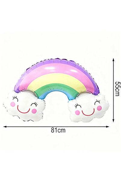 Choice1 1PCS Other Rainbow 2 Cloud Rainbow Series Foil Helium Balloon for Bir...
