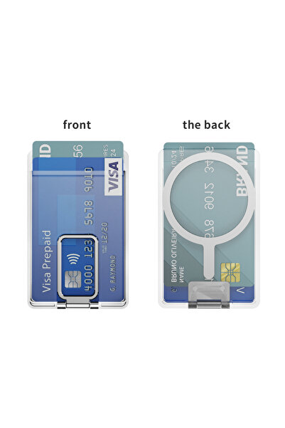 Choice1 حامل مغناطيسي فضي قوي وشفاف محفظة بطاقات ماج سيف، حامل معدني، غطاء شف...