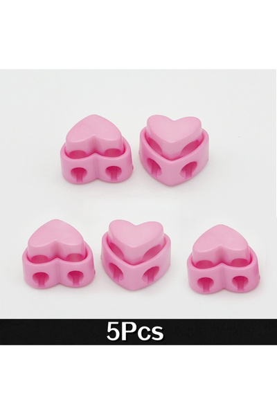 Choice7 5 5Pcs/Set Colorful Knitting Needle Stoppers Heart-Shaped Double Hole...
