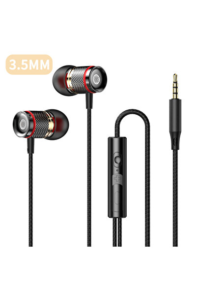 Choice1 سماعة أذن سلكية سوداء مزودة بأسلاك، بمنفذ AUX 3.5 ملم/Type C، داخل ال...