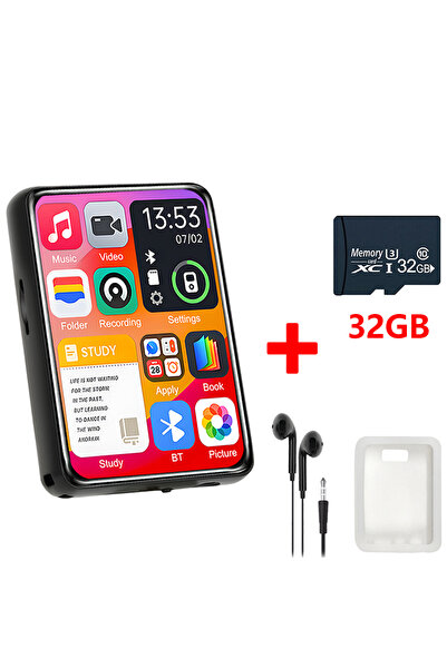 choice2 مشغل MP3 معدني مزود ببطاقة ذاكرة سعة 32 جيجابايت، يدعم تقنية بلوتوث 5...