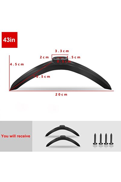 Choice3 قاعدة تلفزيون عالمية جديدة مقاس 43 بوصة مع أرجل ومسامير، لون أسود، قا...