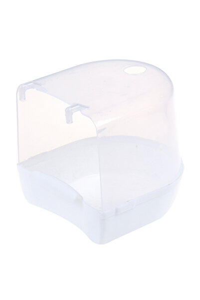 choice2 WHITE Hanging Bird Bath Cube Parrots Bathtub Bath Shower Box Cage Acc...