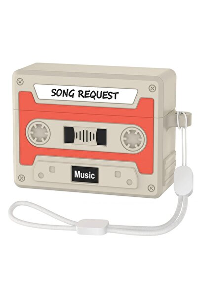 Choice جراب كاسيت برتقالي بتصميم كلاسيكي لسماعات AirPods Pro 3 (2025) مع حبل ...