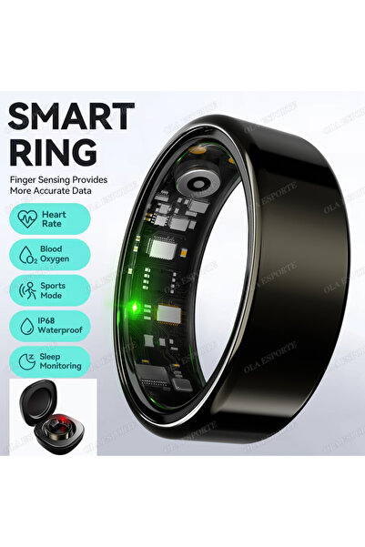 Choice39 11 Black-pro خاتم ذكي للرجال والنساء مزود بتقنية بلوتوث لمراقبة معدل...