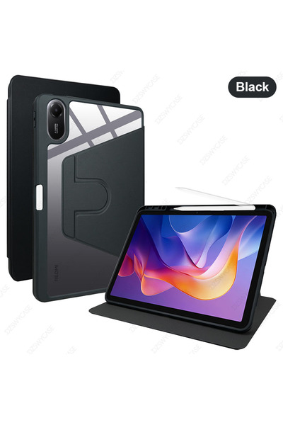 Choice4 جراب أسود دوار مزود بحامل لجهاز Redmi Pad 2 مقاس 11 بوصة (إصدار 2025)...