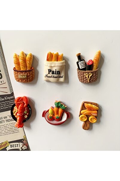 choice2 ٦ قطع أو ١٢ قطعة من مغناطيسات الطعام المصغرة المصنوعة من الراتنج لتزي...